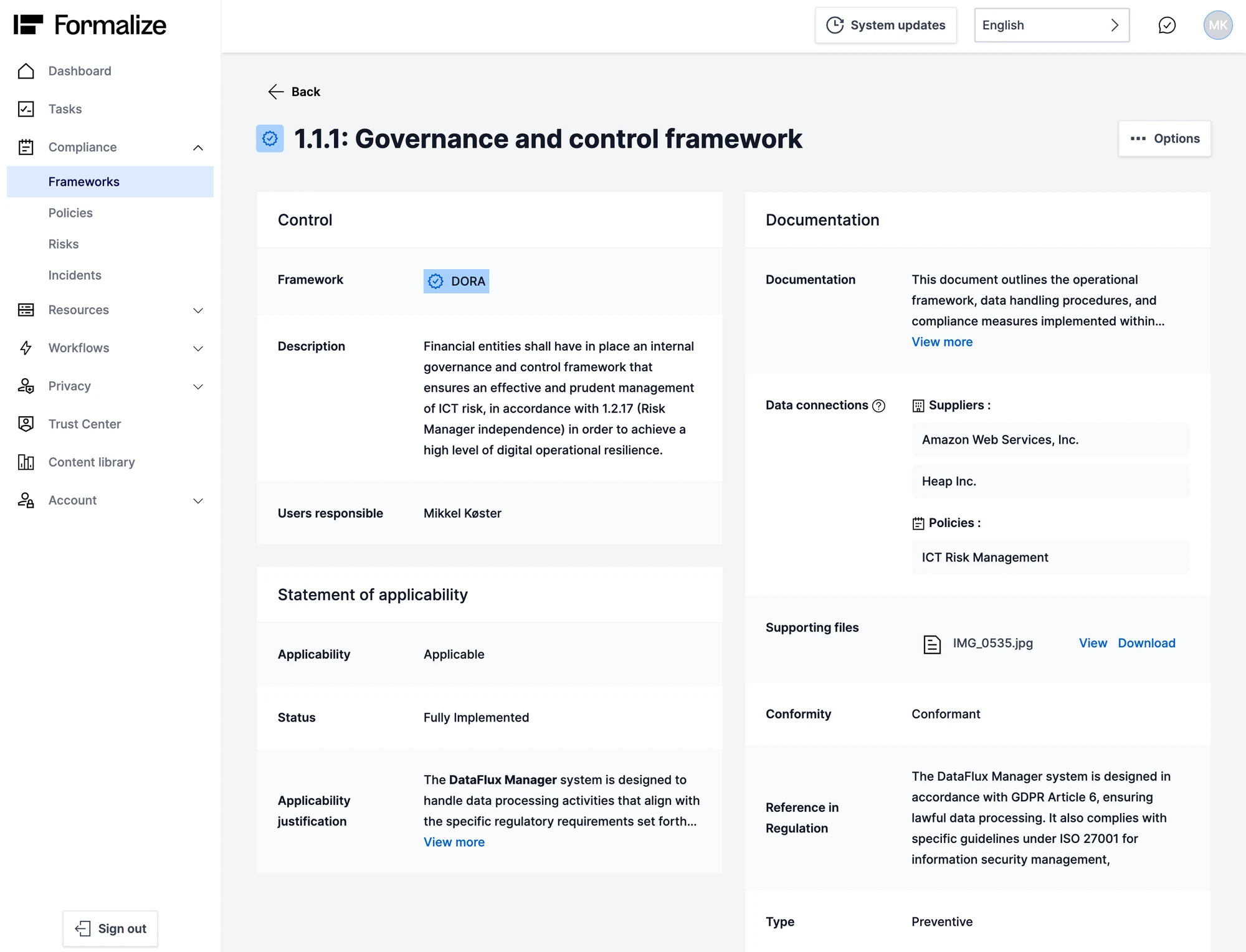 The detail view before the redesign