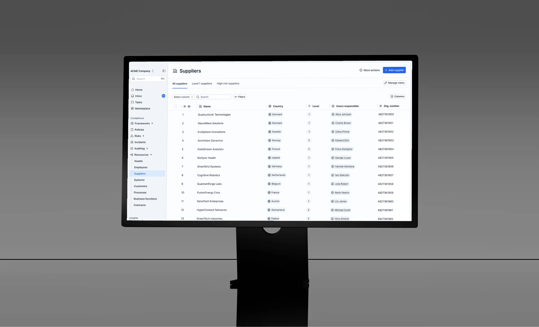 The supplier register