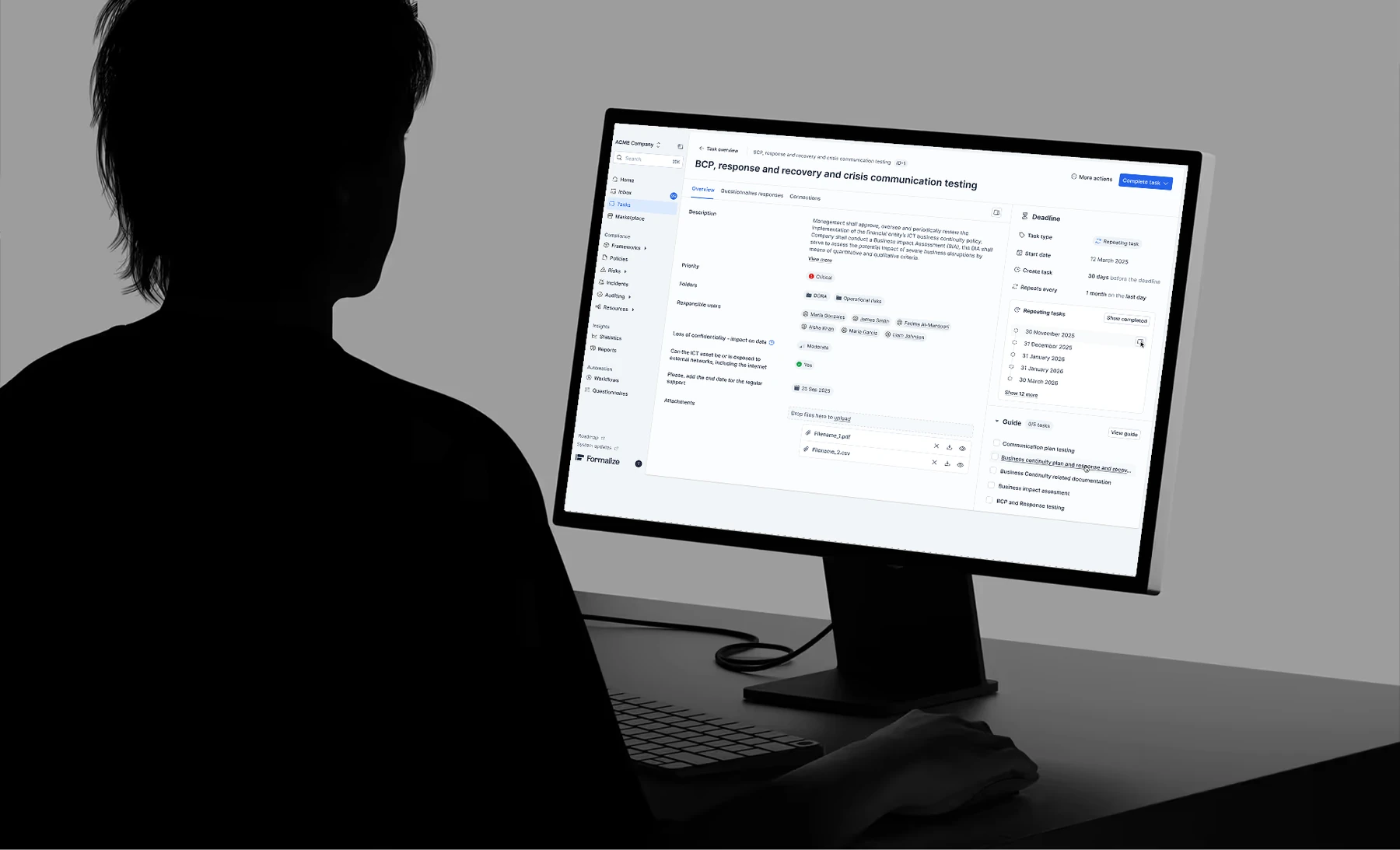 A compliance task in detail
