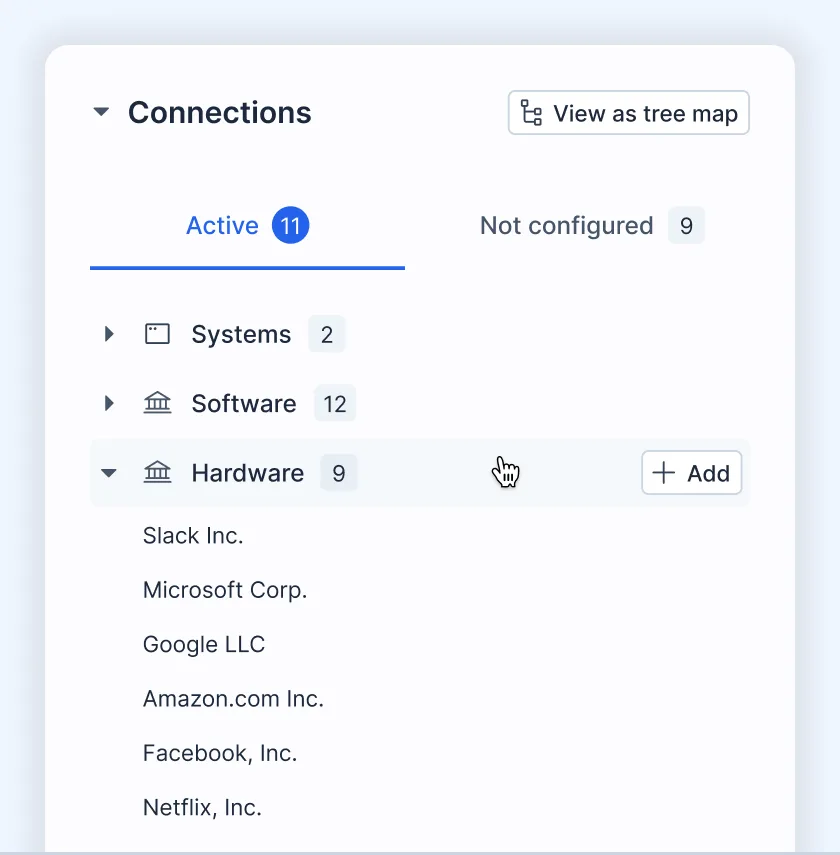Connections panel