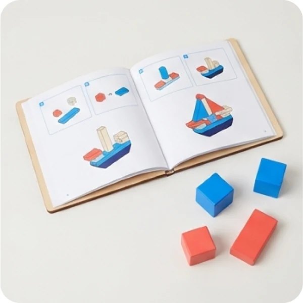 An open instruction booklet