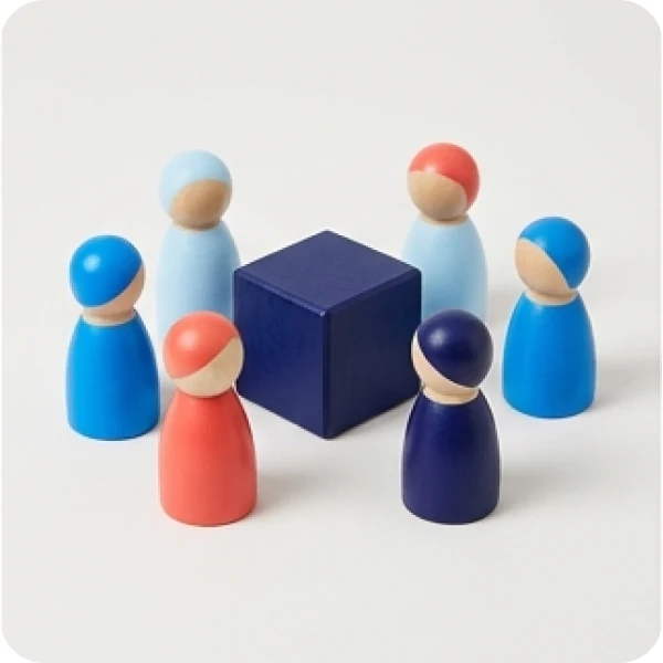 A team around a single block